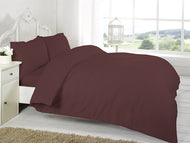 Plain Chocolate Brown Egyptian Cotton Duvet Cover Set