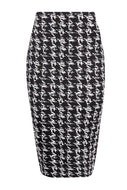 Monochrome Check Midi Skirt
