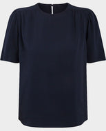 Navy Short Sleeve Blouse