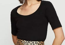 Black Cotton Ribbed Top