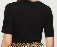 Black Cotton Ribbed Top