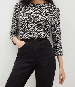Puff Sleeve Print Top