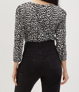 Puff Sleeve Print Top