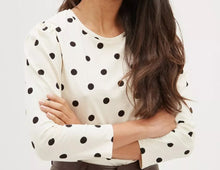 Cream Polka Dot Top