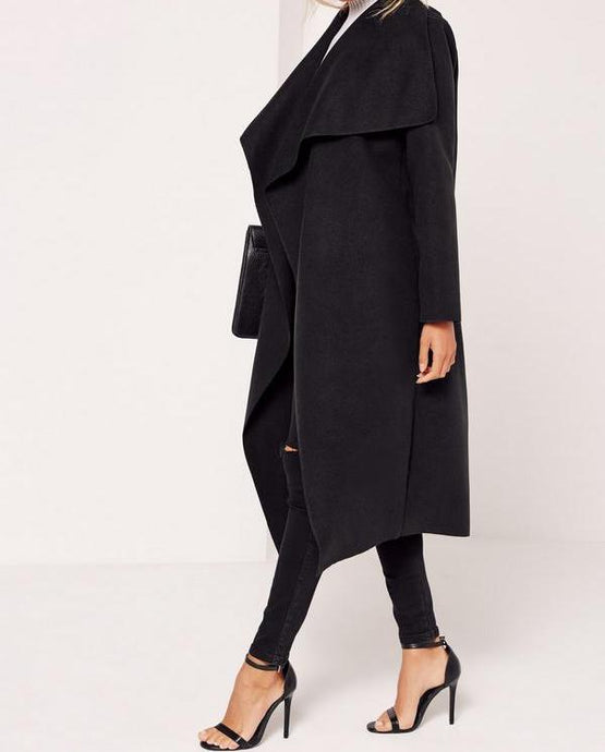 House of Kuku Draped Collar Coat