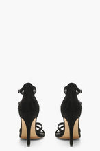 Black Cross Strap Heeled Sandals