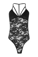 Lace Strappy Black Bodysuit