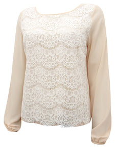 Blush Contrast Lace Top