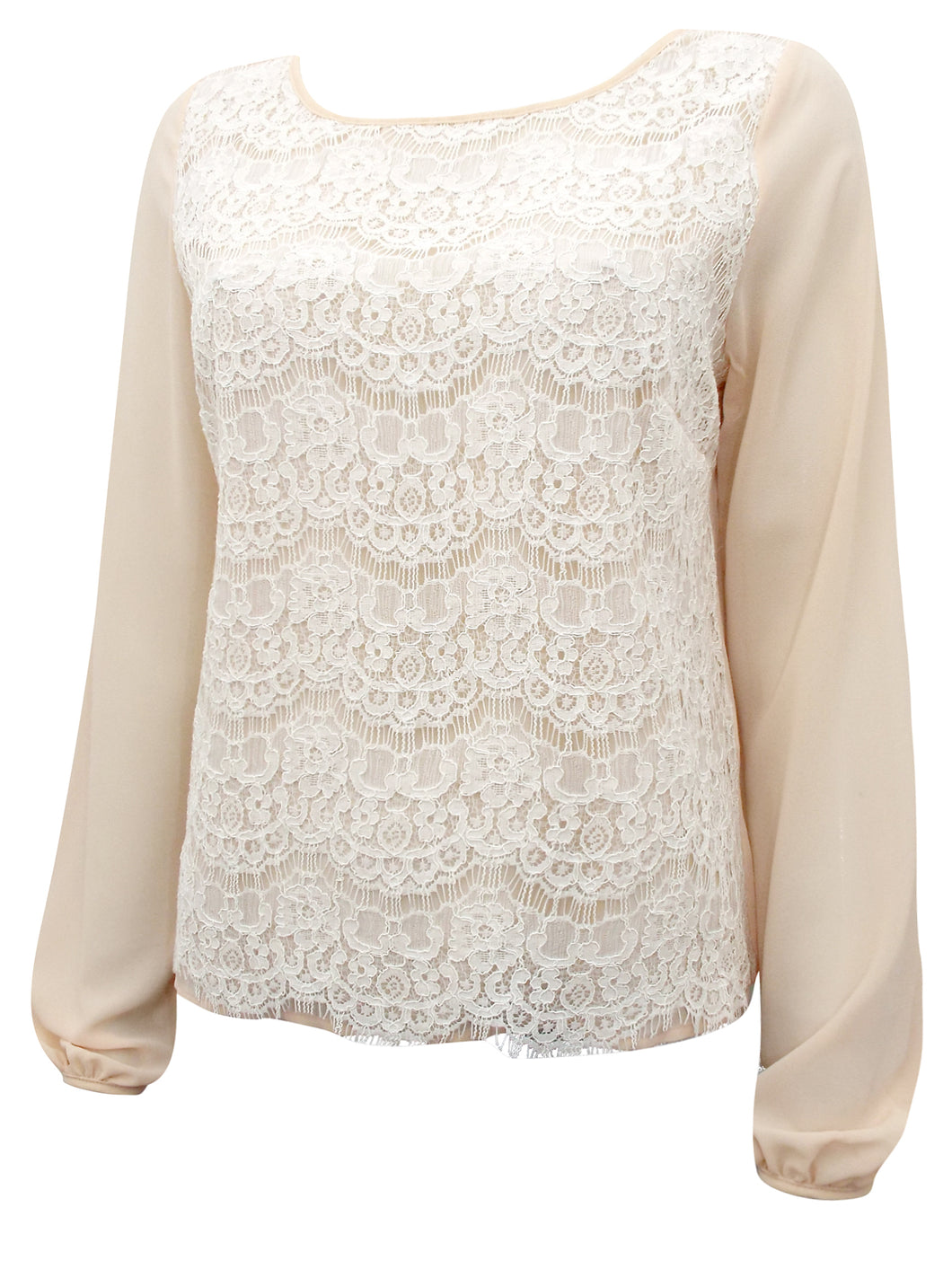 Blush Contrast Lace Top