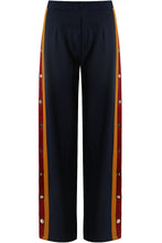 Navy Contrast Button Trousers