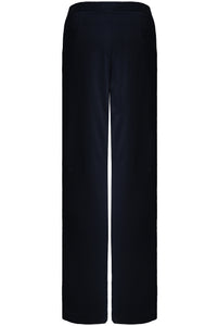 Navy Contrast Button Trousers