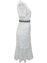 Elegant Lace Cream Midi Dress