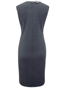Grey Sleeveless Shift Dress