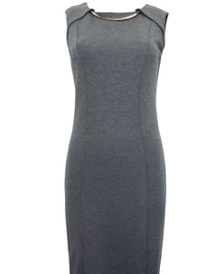 Grey Sleeveless Shift Dress