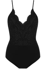 Black Lace Crochet Bodysuit