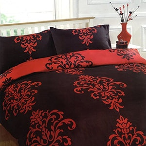 Elegant Black and Red Duvet Set