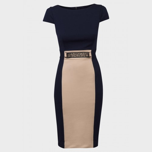 Navy Cap Sleeve Dress