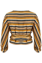 Stripped Crossover Blouse