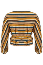 Stripped Crossover Blouse
