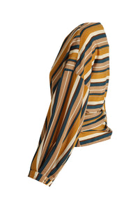 Stripped Crossover Blouse