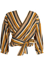 Stripped Crossover Blouse