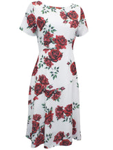 Rose Print Midi Dress