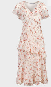 Wrap Floral Midi Dress