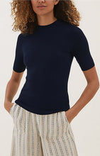 Navy Ribbed Crew Neck Jumper