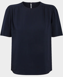 Navy Short Sleeve Blouse