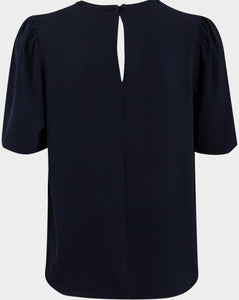Navy Short Sleeve Blouse