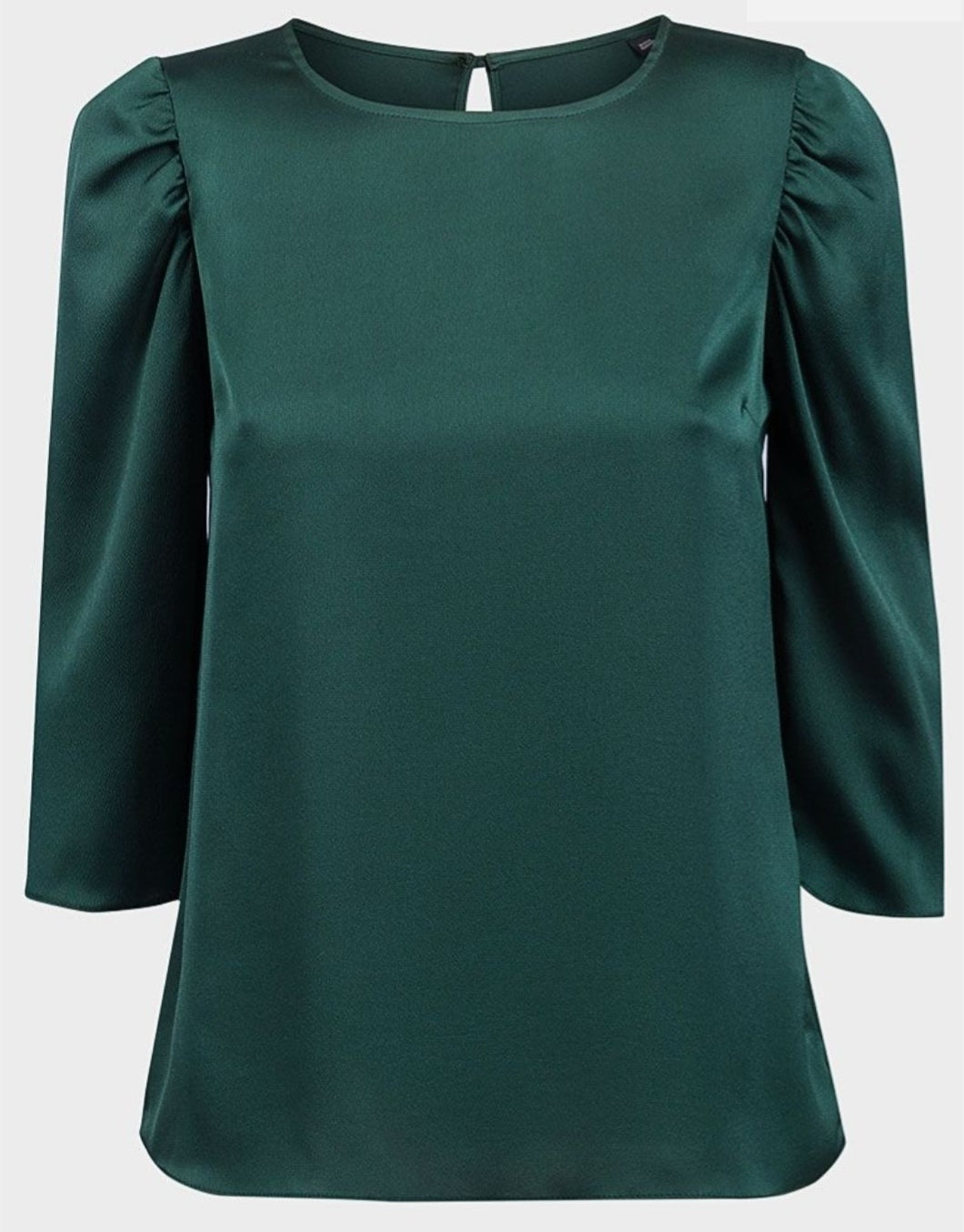 Green Three Quarter Sleeve Blouse