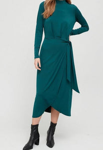 Emerald Green Wrap Dress