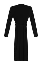 Belted Black Midi Dress