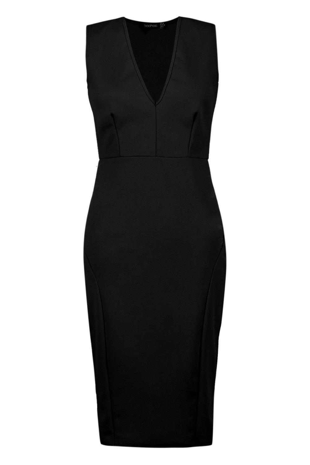 Sleeveless V-Neck Tailored Dress