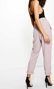 Tie Waist Tailored Slim Fit Trousers