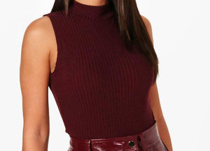Turtle Neck Knitted Bodysuit
