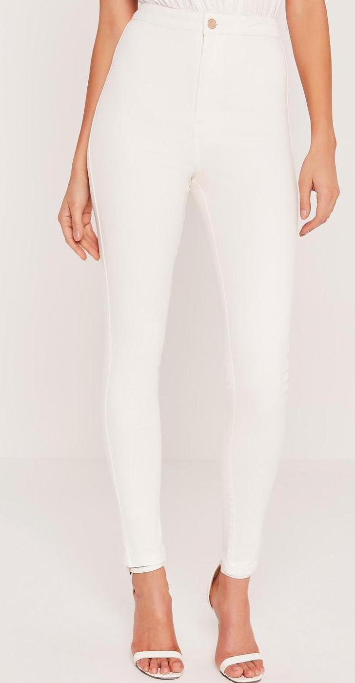 White High Waisted Skinny Jeans